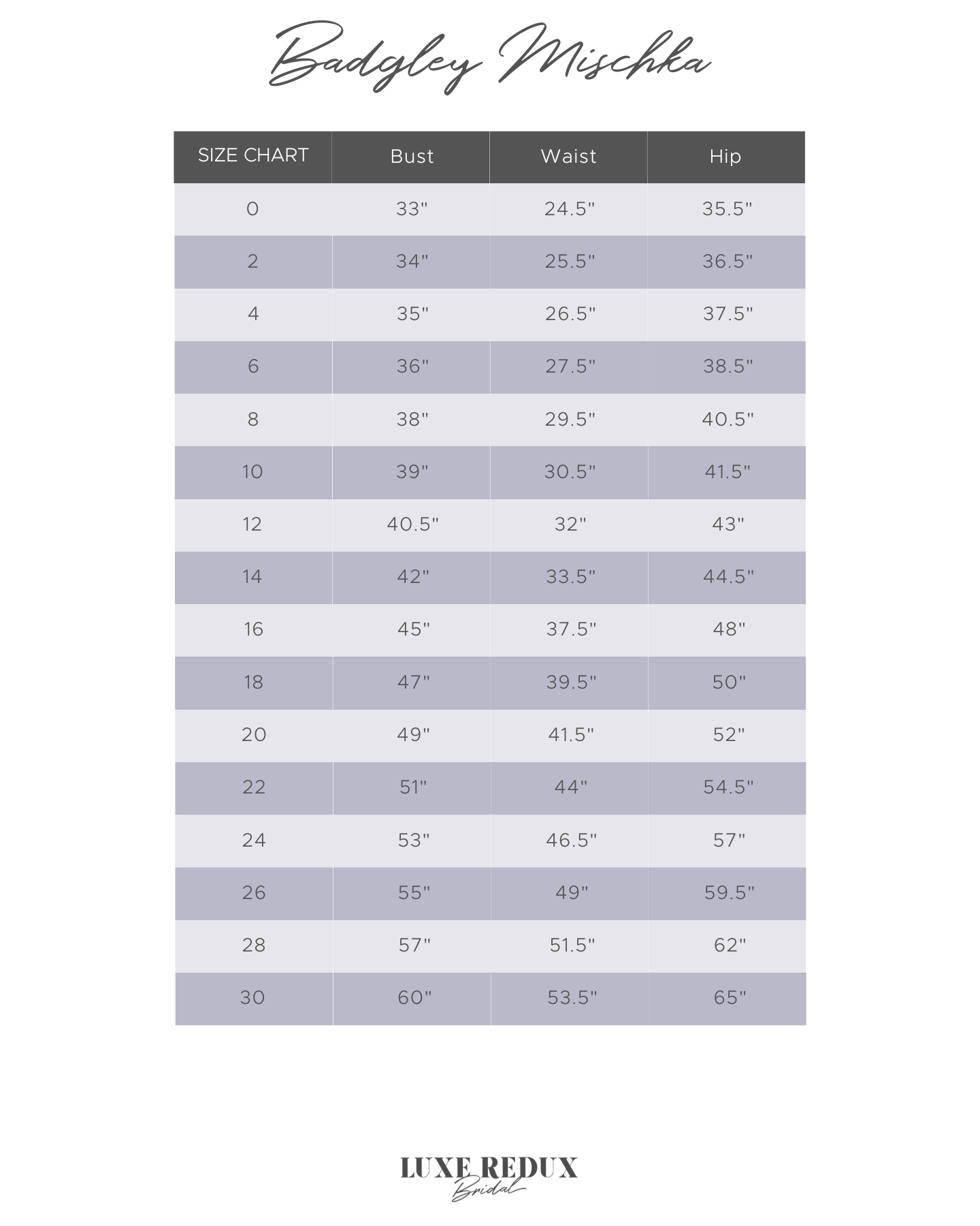 Badgley Mischka Frida - Size 10 Size Chart