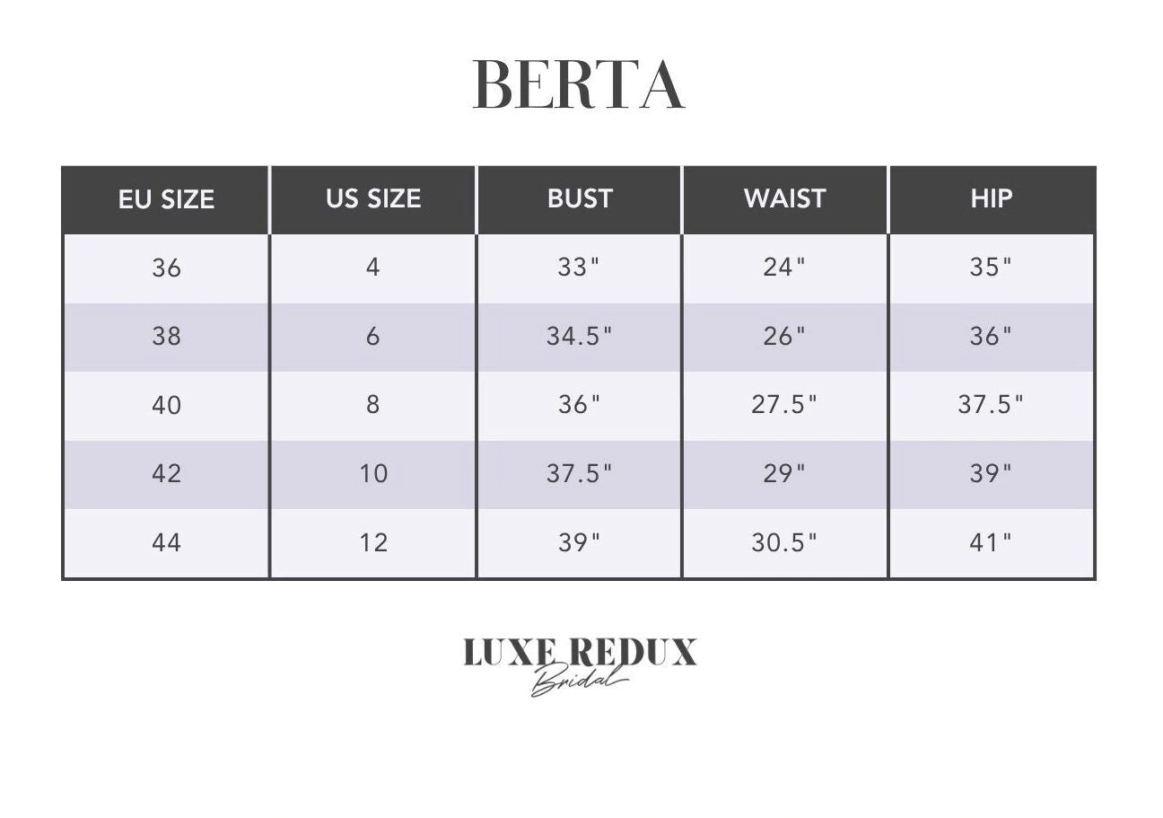 Muse by Berta 23-140 - Size 8 Size Chart
