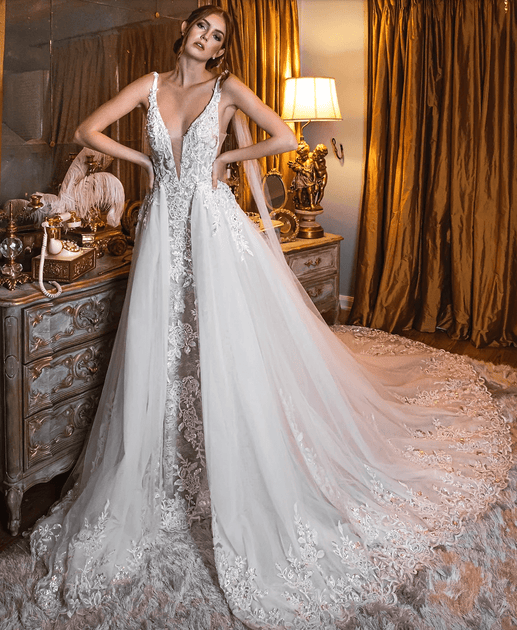 Graceful Lace Trimmings Bateau Floor Length Lace A Line Wedding Dress