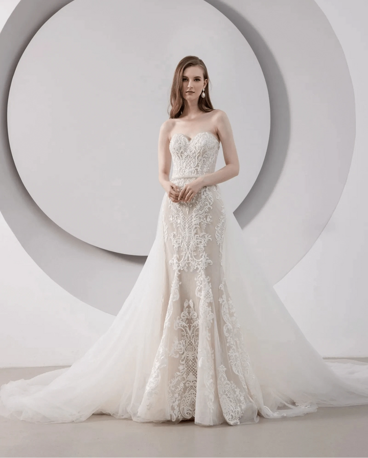 La Premiere Celeste + Overskirt - Size 10