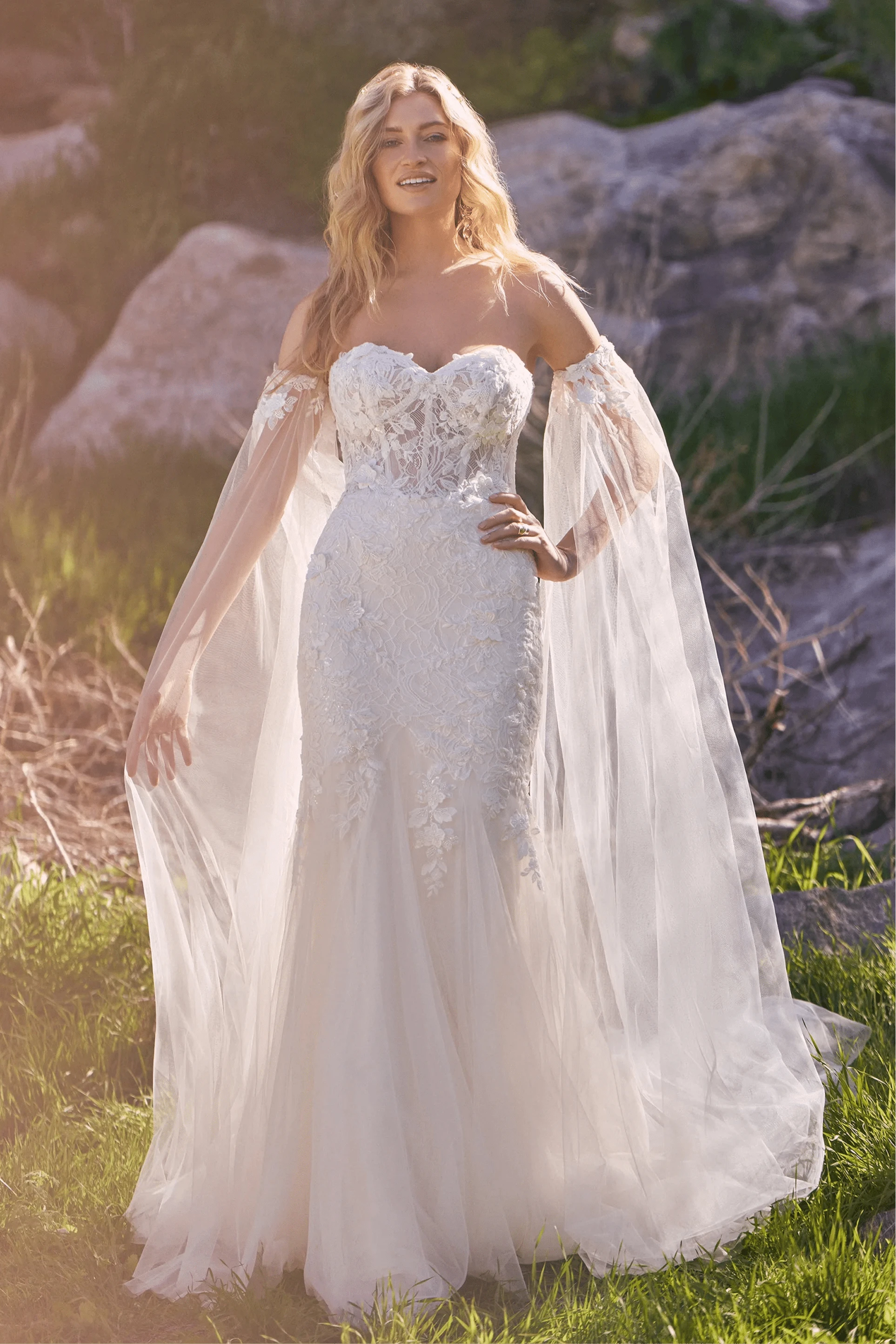 lillian west fit and flare wedding dress Lillian West