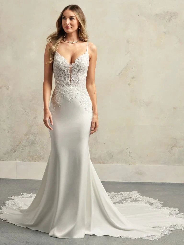 fitted lace wedding dress Anastasia MBC 7249 – Barbie Anne Bridal main image 0