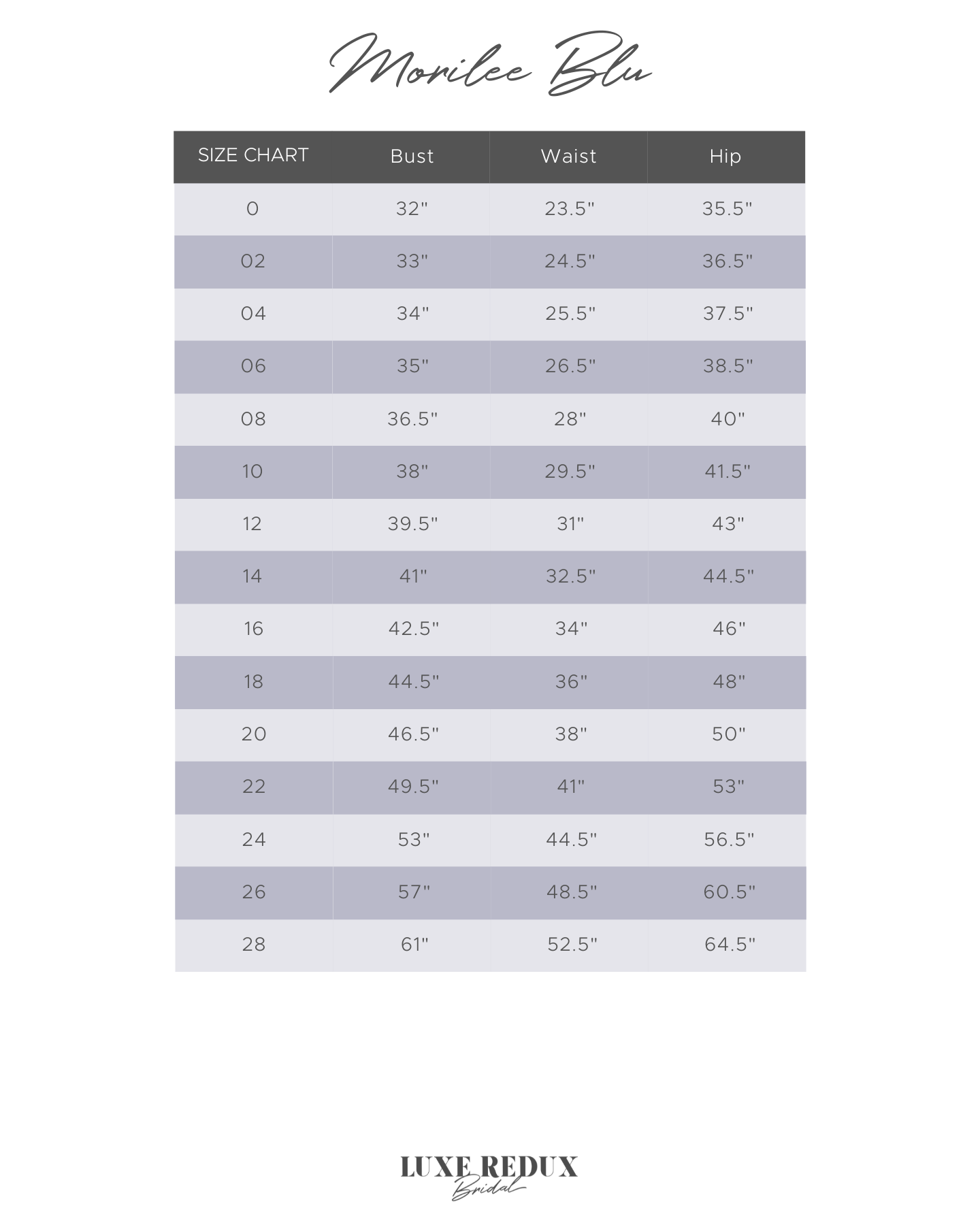 Morilee 1217B - Size 14 Size Chart