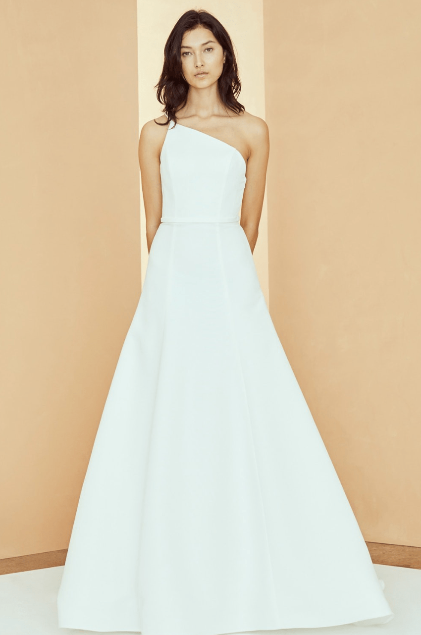 amsale wedding dresses Dorothy line gown with crisscross back and bow detail. Simplicity by Amsale - The