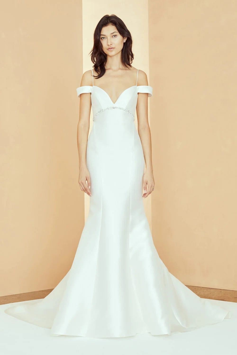 amsale off shoulder dress Nouvelle Amsale Val