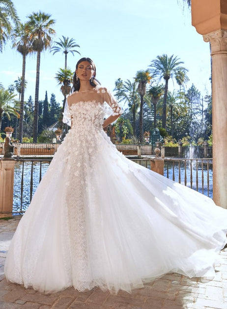 41 Brides Wearing Off-the-Shoulder Wedding Dresses