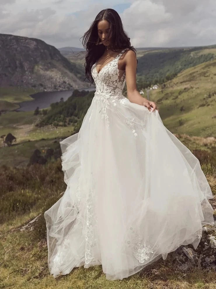 knee length dresses for ladies DEEP SWEETHEART LACE BALLGOWN WEDDING GOWN main image 1