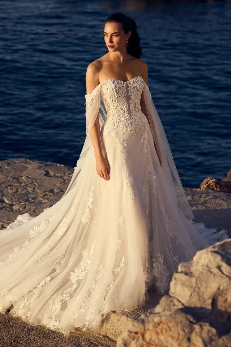 sophia tolli lace wedding dress Nikita Y22051 Modern Floral Boho Lace Wedding Dress by Sophia Tolli