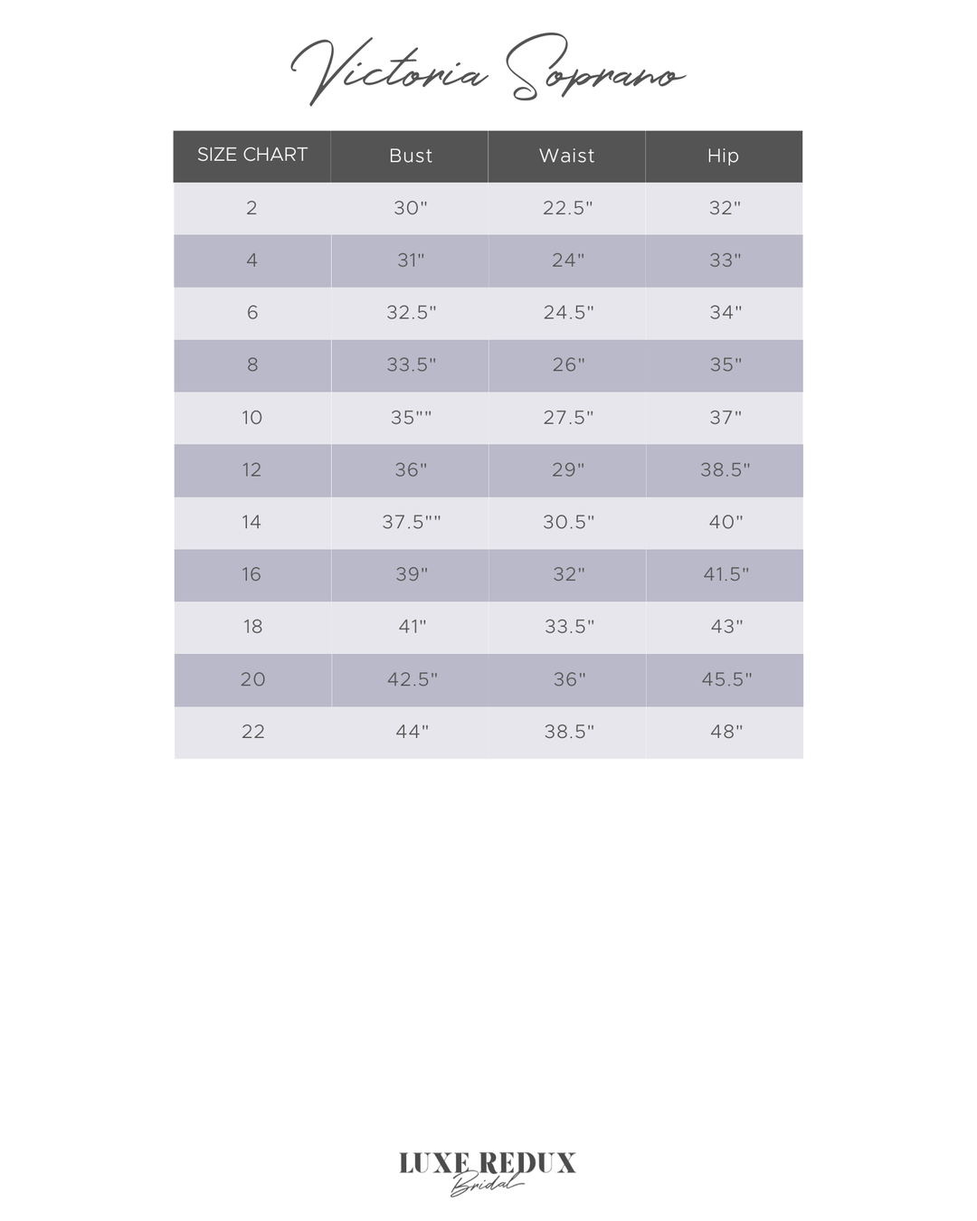 Victoria Soprano Grace - Size 14