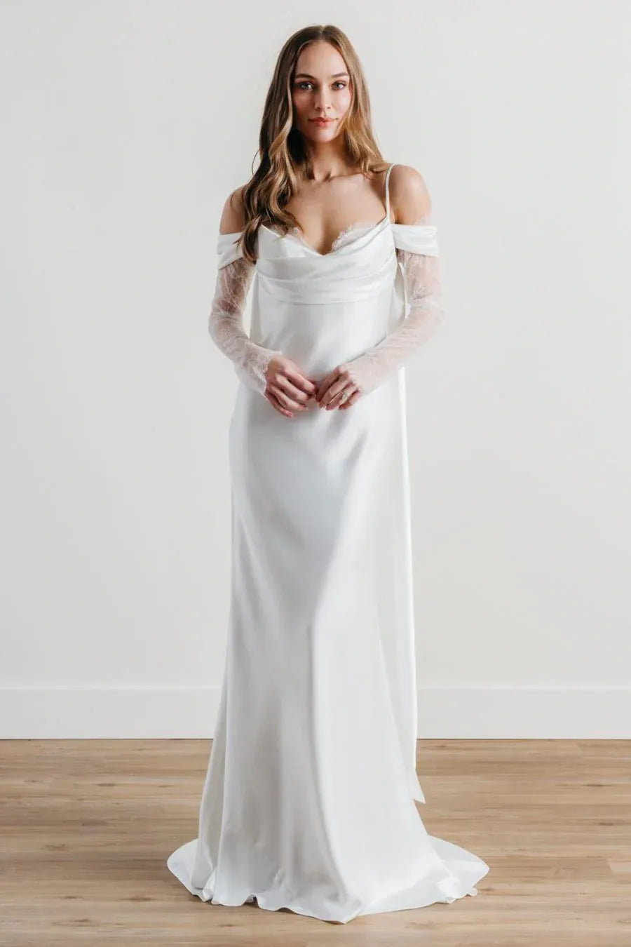 watters off the shoulder wedding dress Locket by Watters Cam