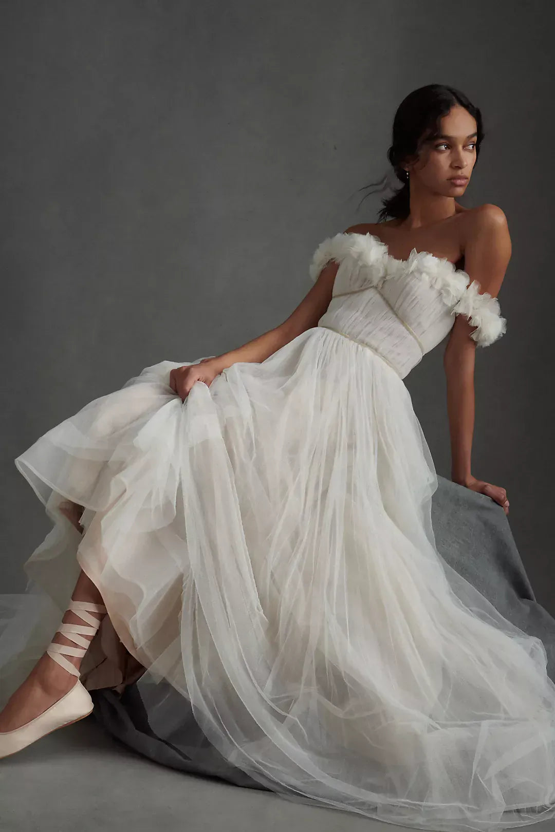 watters off the shoulder wedding dress Watters Corrine 63800R