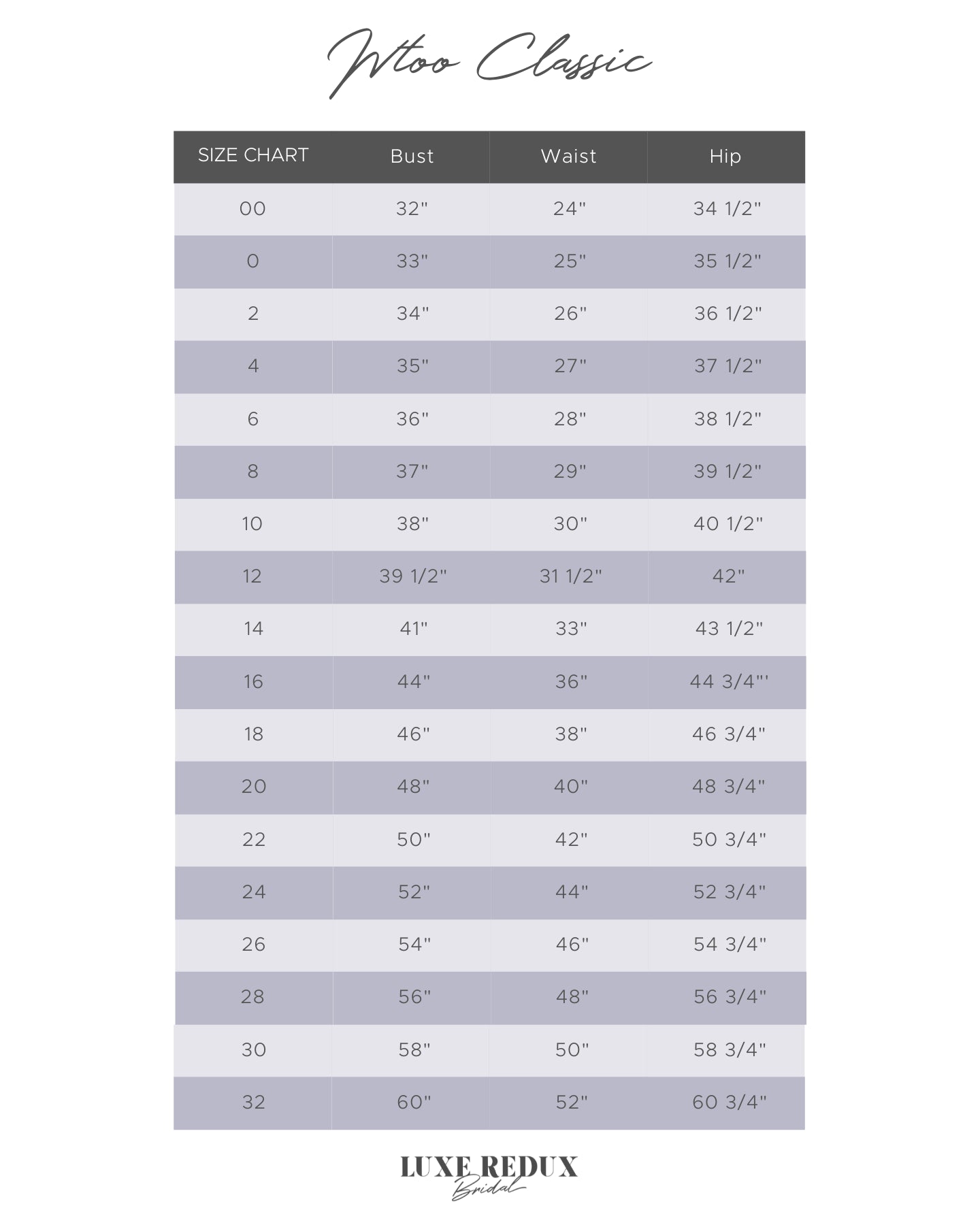 WTOO Malia 13137 - Size 12 Size Chart
