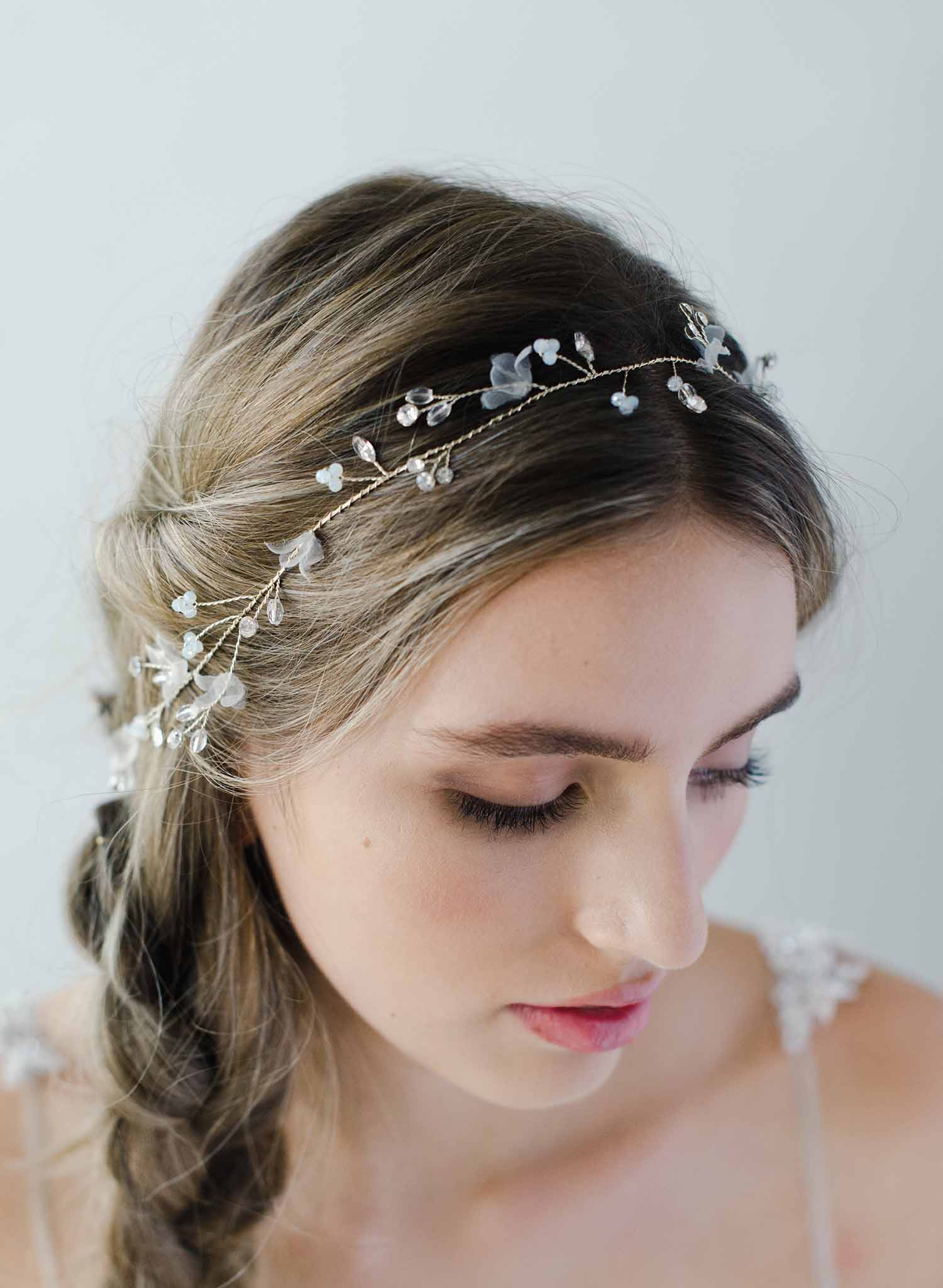 Twigs & Honey bridal crystal headpiece Beautiful, bridal hair accessory vine, Simple crystal hair  main image 2