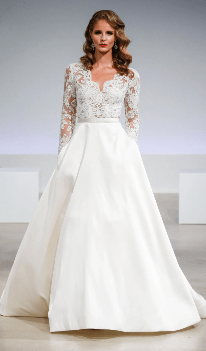 Anne barge long store sleeve wedding dress