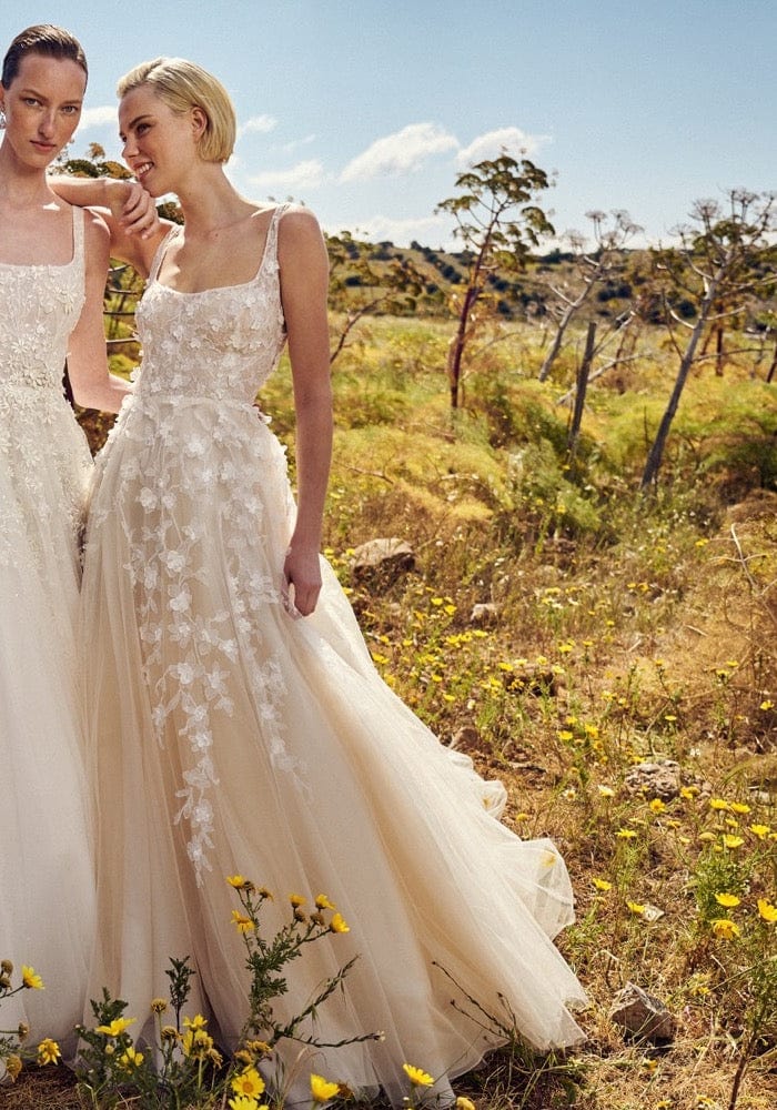 costarellos lace dress Costarellos - Lissie Silk Velvet Gown