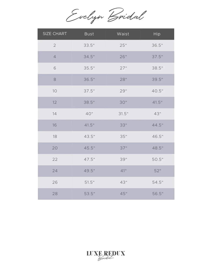 Evelyn Bridal Avery - Size 2