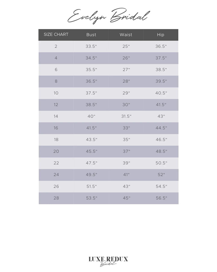 Evelyn Bridal Avery - Size 14