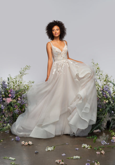 Adella Blanc White Short Satin Dress w/ Lace