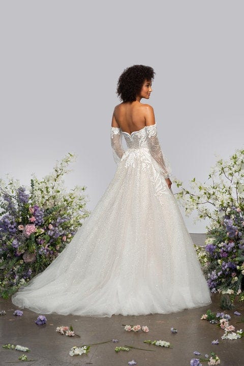 Hayley paige long 2024 sleeve lace gown