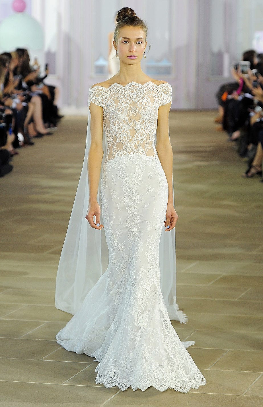 ines di santo mermaid wedding dresses A timeless mermaid with a Modern Twist , Try on GLISSANDO from our Ines  by Ines Di Santo Spring 24 collection. A strapless sweetheart Chantilly  gown with lace applique and matching gauntlets.,