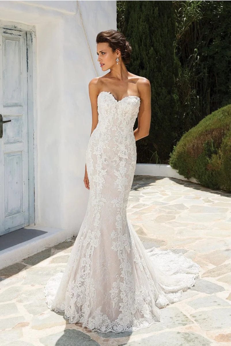 justin alexander strapless lace wedding dress Strapless Wedding Dresses & Gowns