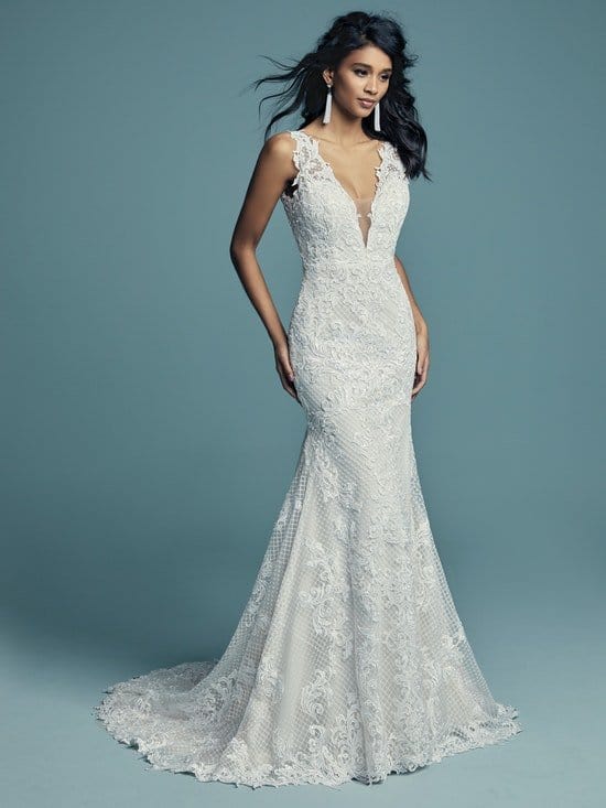 fitted lace wedding dress Maggie Sottero Hailey
