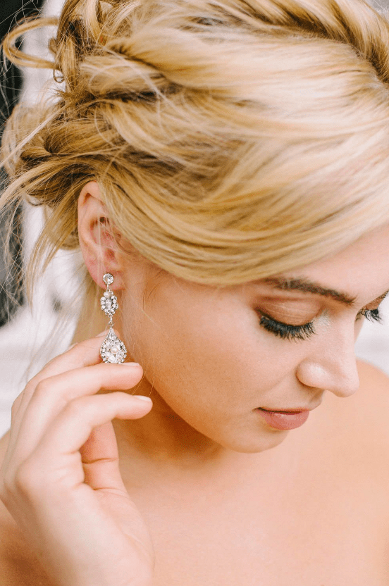 Sara Gabriel Michelle Earrings – Luxe Redux Bridal display picture 3