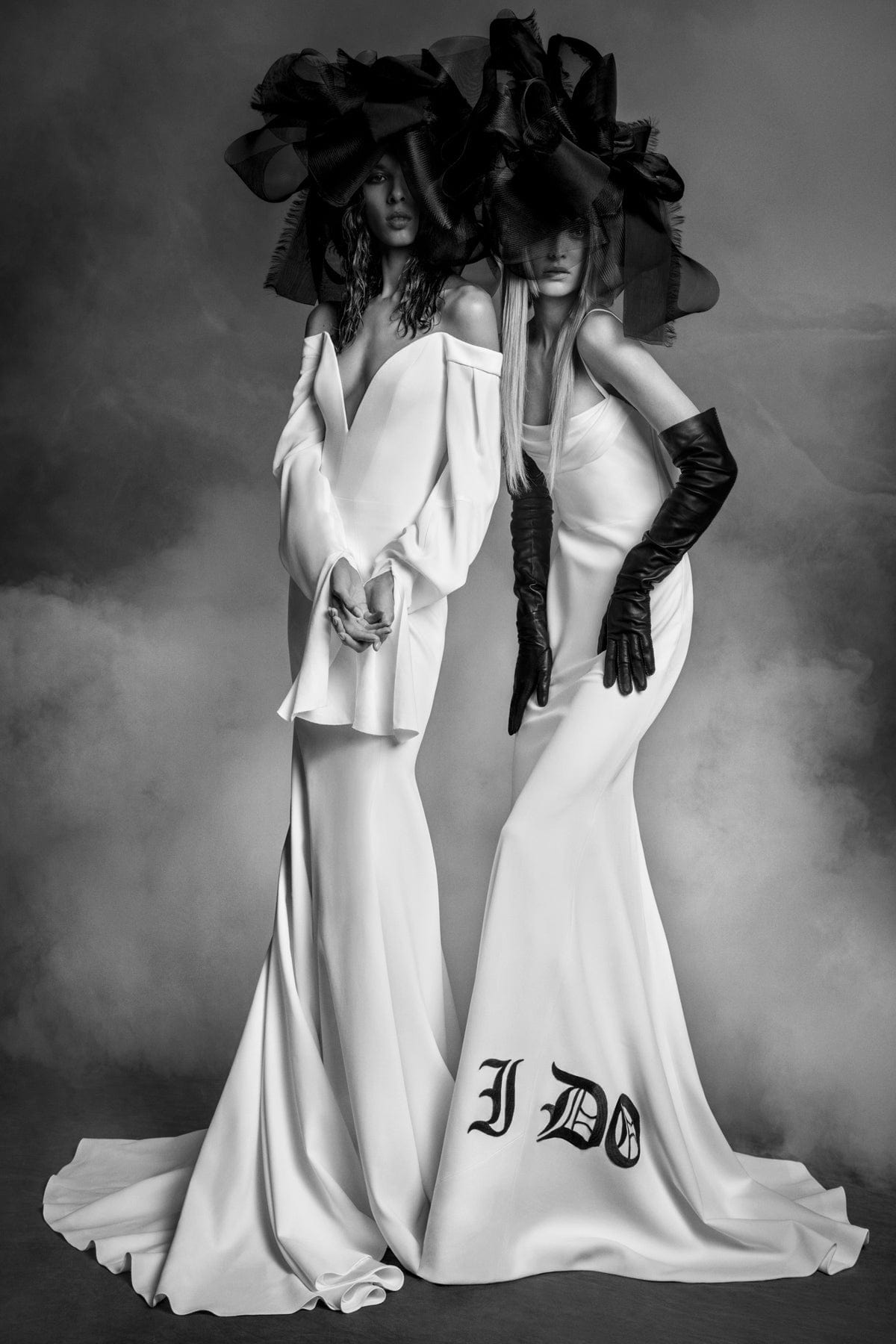 white by vera wang black dress Black-and-White Wedding Dress With Ruffled Detail
