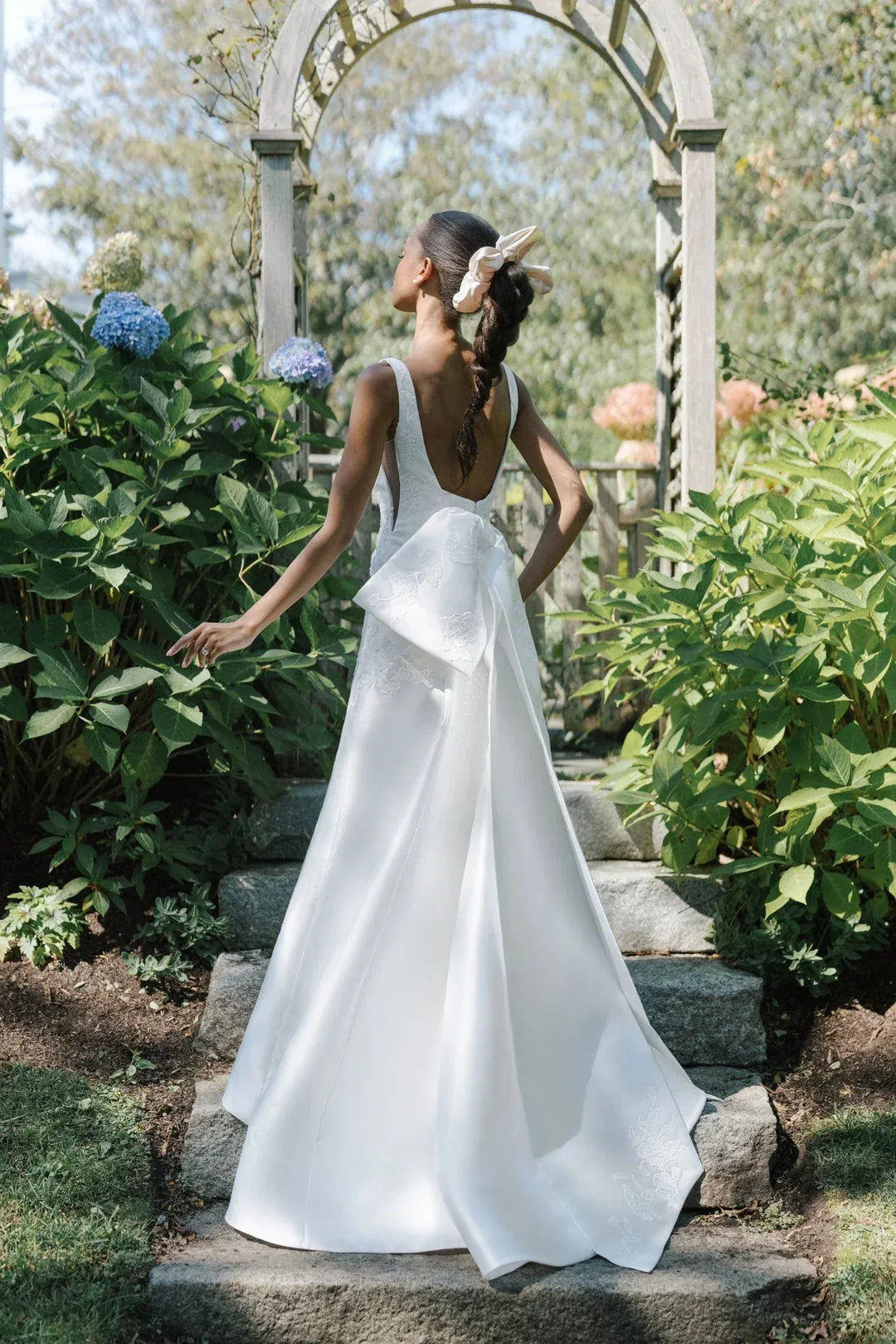 Blue Willow by Anne Barge Sayle Wedding Dress Mikado A-line Bridal Gown with Floral Motifs and Large Detachable Bow Size 14 Luxe Redux Bridal Blue Willow by Anne Barge Sayle Wedding Dress Mikado A-line Bridal Gown with Floral Motifs and Large Detachable Bow Size 14 Luxe Redux Bridal