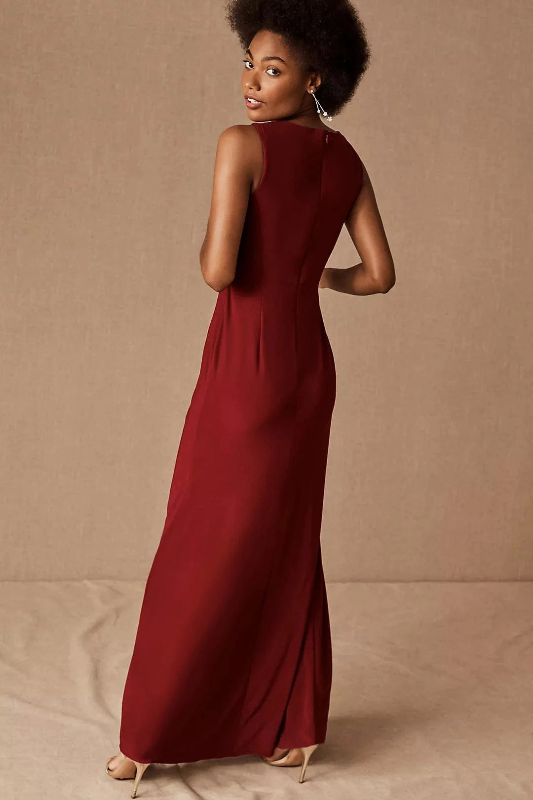 bhldn red dress BHLDN Strapless Basque-Waist A-Line Midi Dress