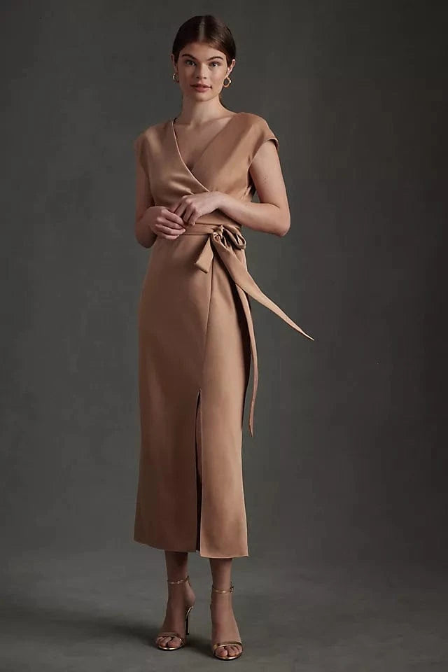 bhldn brown dress BHLDN Catarina Crepe Maxi Dress in Brown, Brown