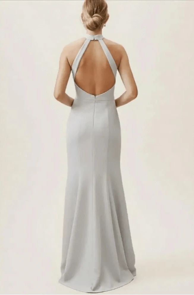 bhldn silver dress BHLDN Lara Designs Konstantin Silver Floral MOB Dress Gown - NEW $620 Sz 2