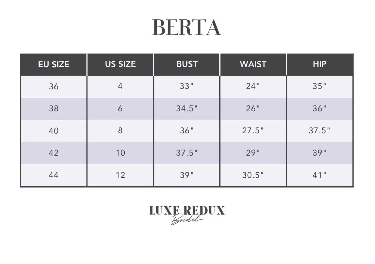 Berta 20-104 - Size 12 Size Chart