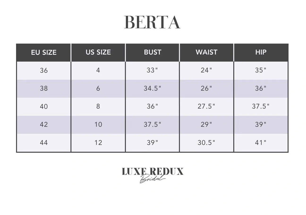 Berta 18-116 + Overskirt - Size 8 Size Chart