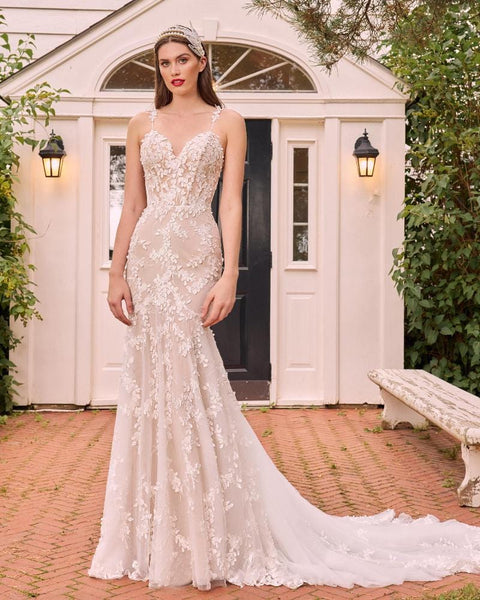 Sheer long sleeve fit-n-flare plus size wedding gown – DARIUS FASHIONS