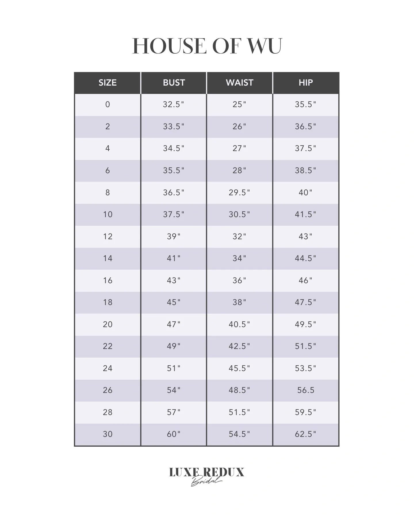 Christina Wu 15832 - Size 4 Size Chart