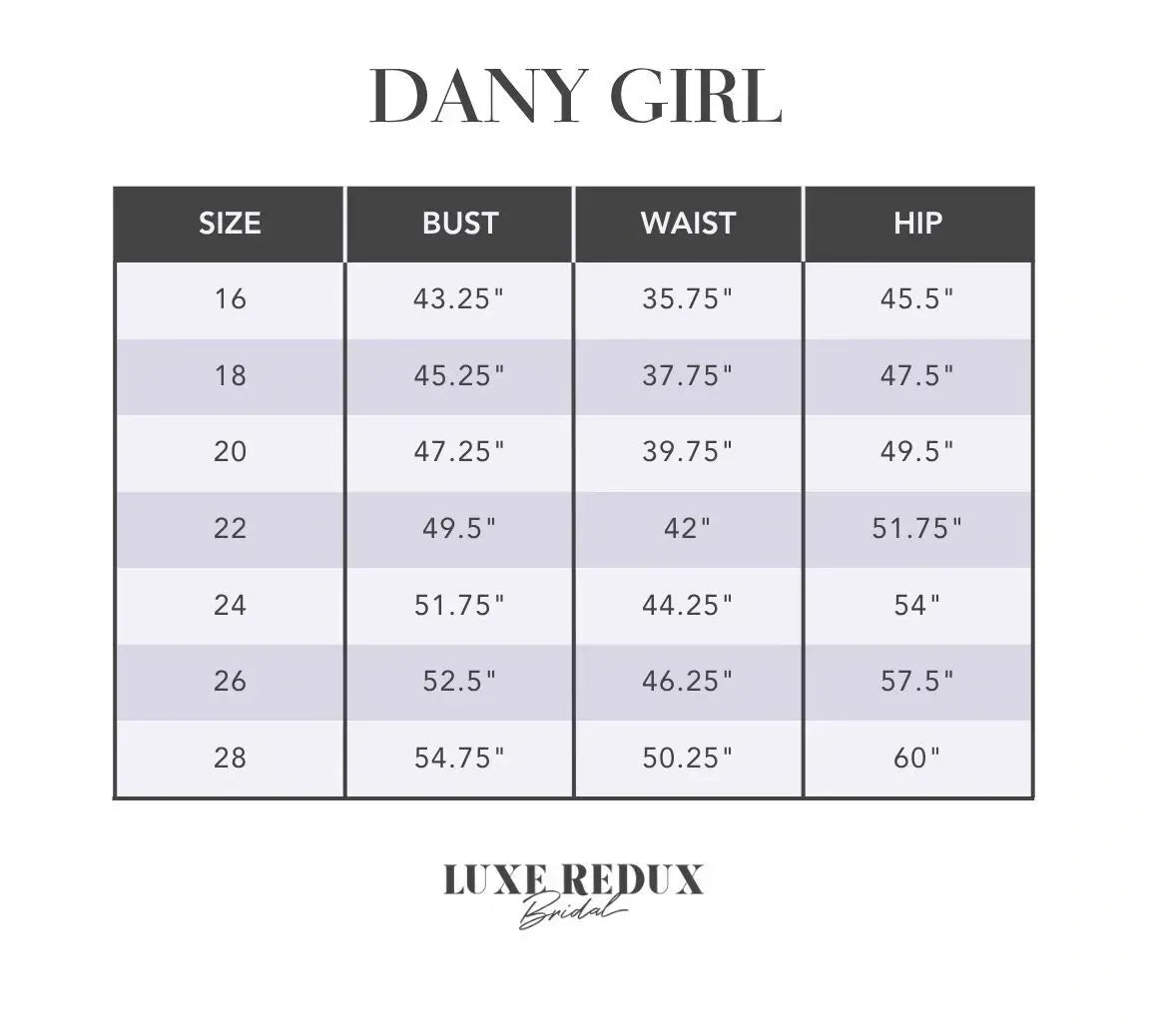 Dany Girl Nova - Size 22 Size Chart