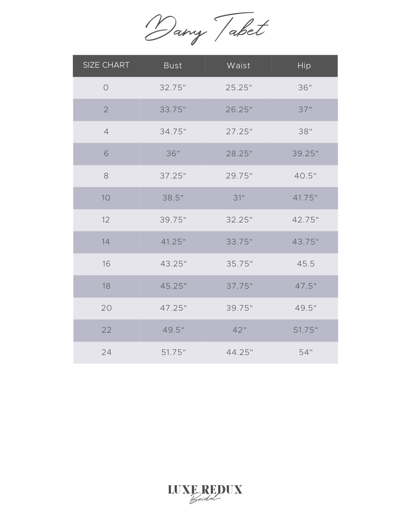 Dany Tabet DT0023W277 Nord - Size 12 Size Chart