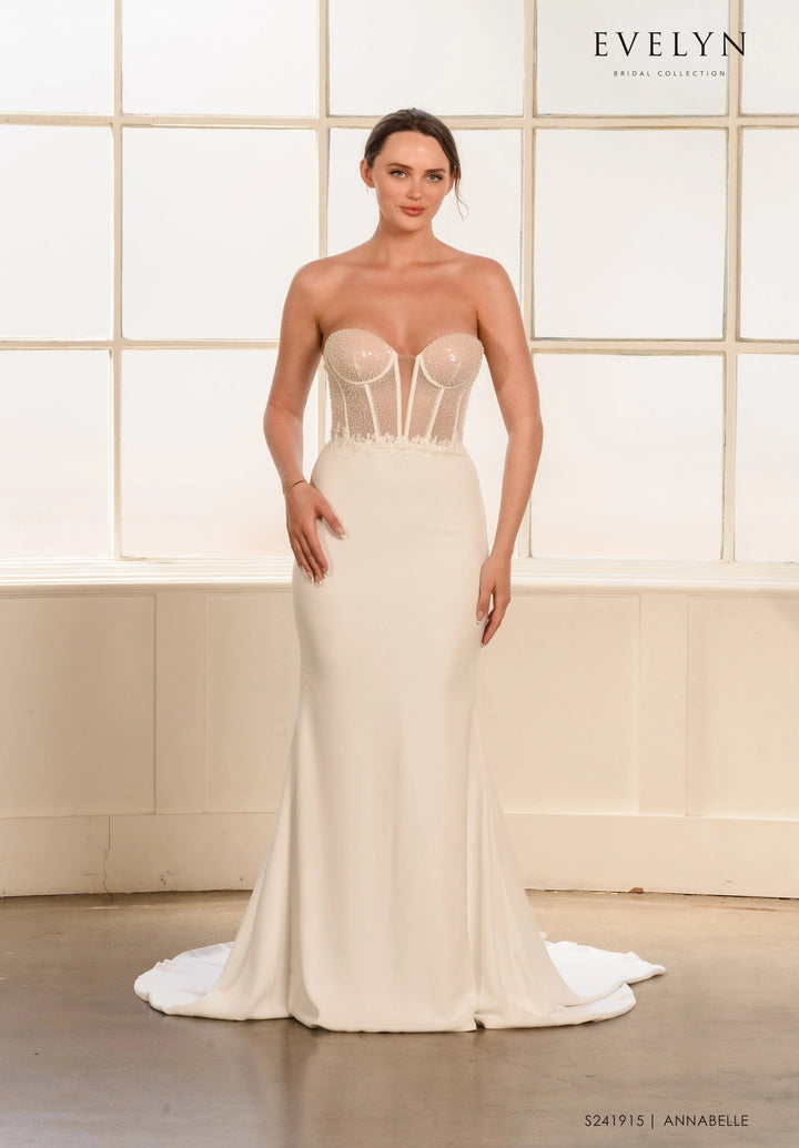 Evelyn Bridal Annabelle + Overskirt - Size 8