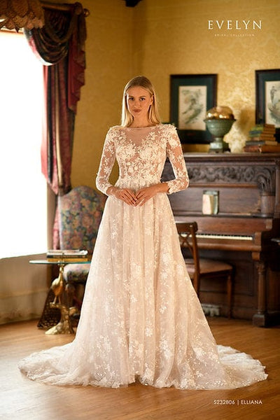 Elegant Form-Fitting Long Sleeve Wedding Dress Martha Ocean