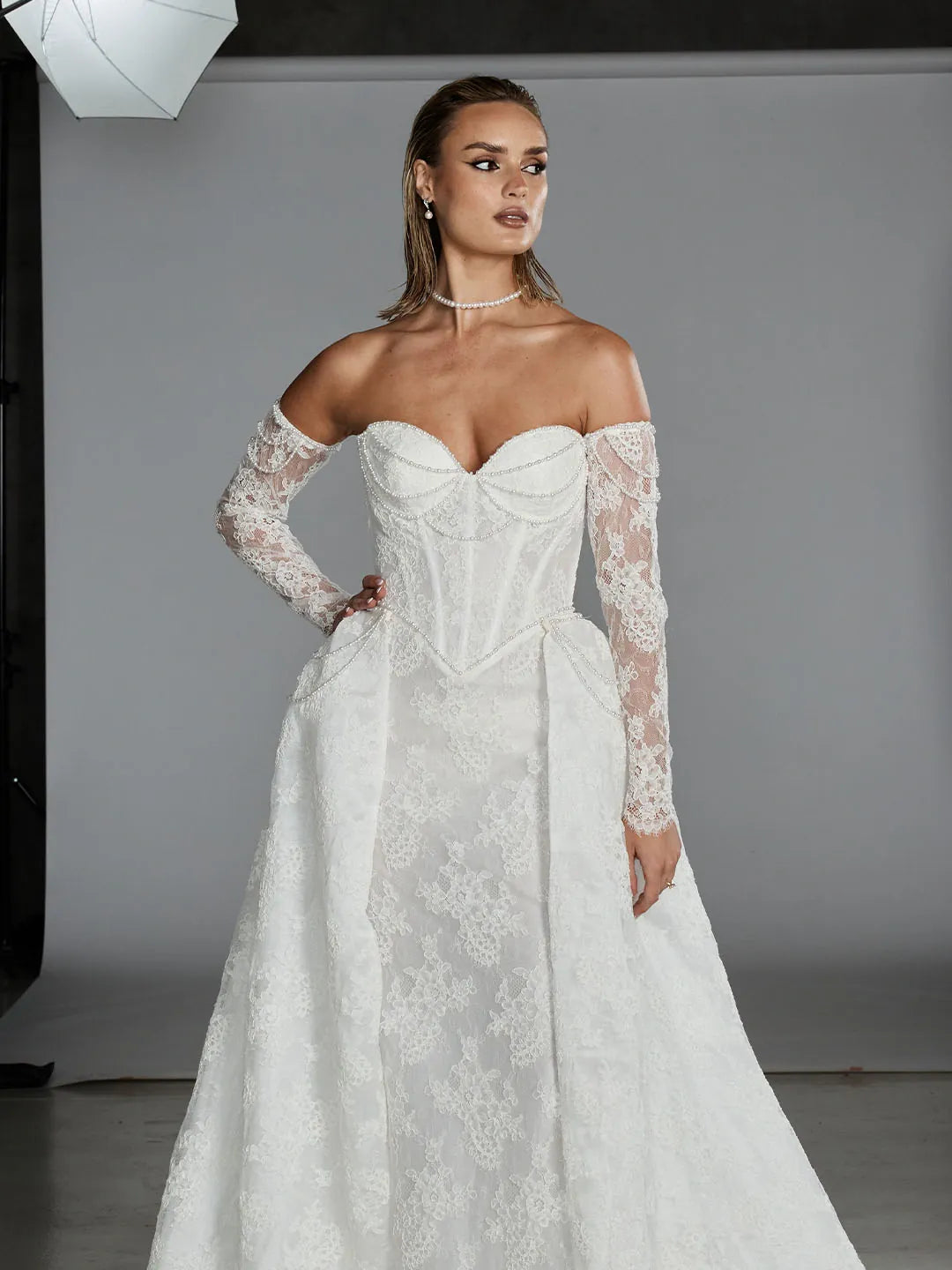 lace basque waist wedding dress Detailed Basque-Waist Ball Gown * If you are between sizes Basque Waist A-Line Wedding Dress