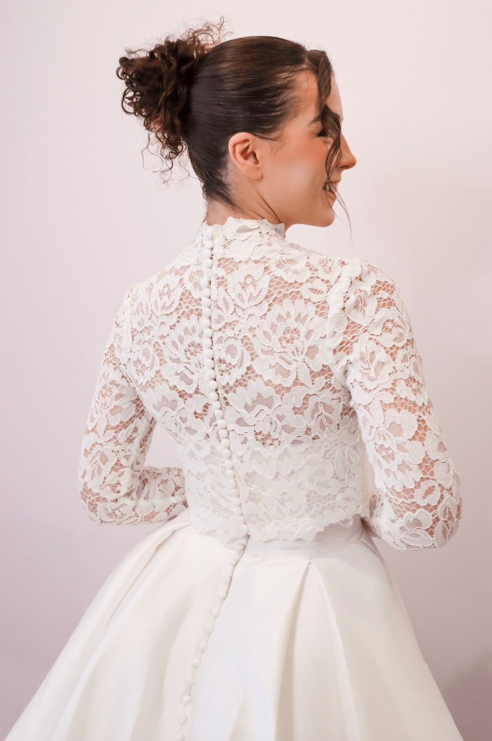 wedding dress long sleeve topper Long-Sleeve Tulle Wedding Dress Topper