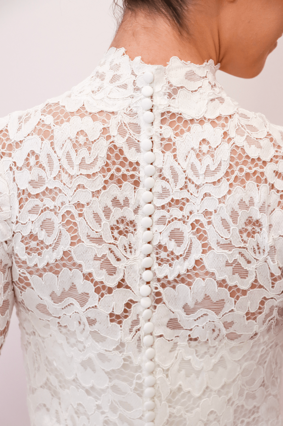 Finley Wedding Dress Topper - Lace with High Neckline and Long Sleeves - Size Medium - Luxe Redux Bridal Finley Wedding Dress Topper - Lace with High Neckline and Long Sleeves - Size Medium - Luxe Redux Bridal