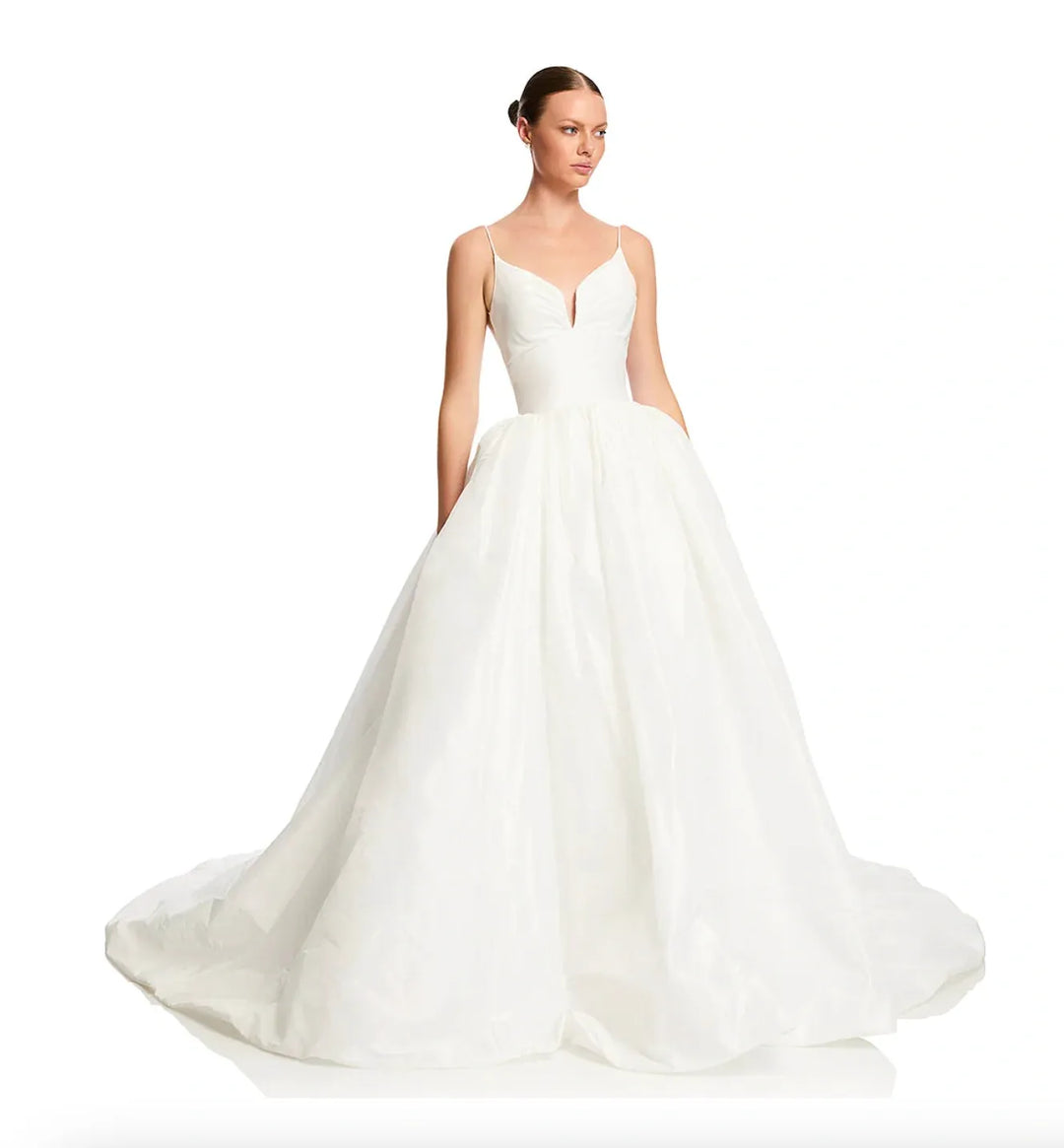 White wedding dress on a white background