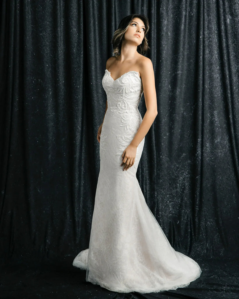 lotus silk wedding dress Lotus Lace and Silk Wedding Dress