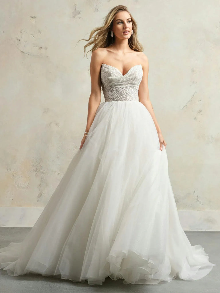 maggie sottero bridal dresses Auburn by 8 / Ivory over soft Pearl length train adds major aisle drama Maggie Sottero Bridal Dresses |