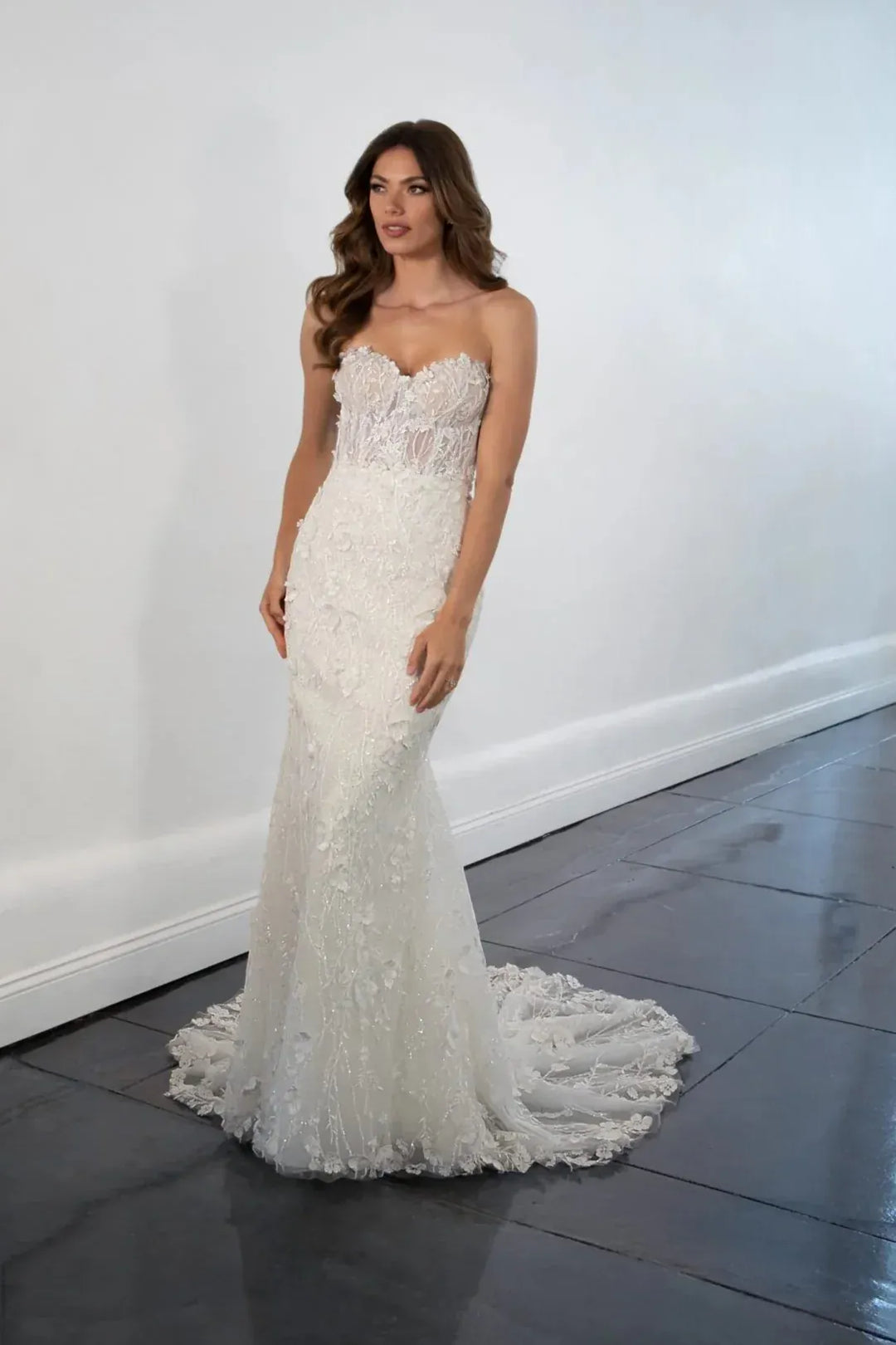Martina Liana 1458 Wedding Dress Strapless Lace Fit and Flare Bridal Gown with Sweetheart Neckline Size 12 Luxe Redux Bridal Martina Liana 1458 Wedding Dress Strapless Lace Fit and Flare Bridal Gown with Sweetheart Neckline Size 12 Luxe Redux Bridal