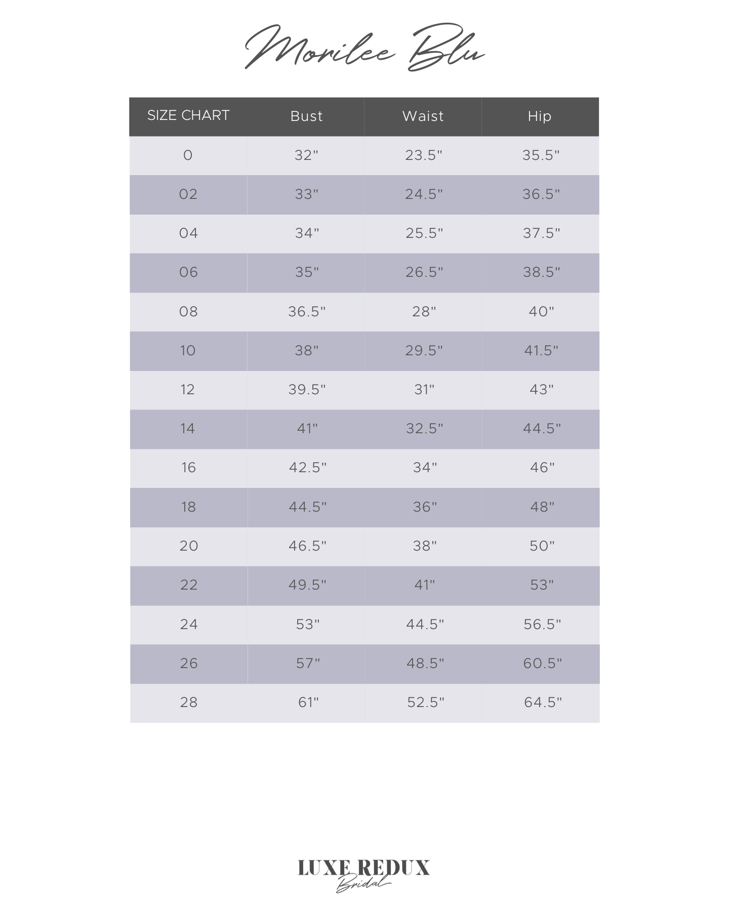 Morilee 1068 Cinderella - Size 12 Size Chart