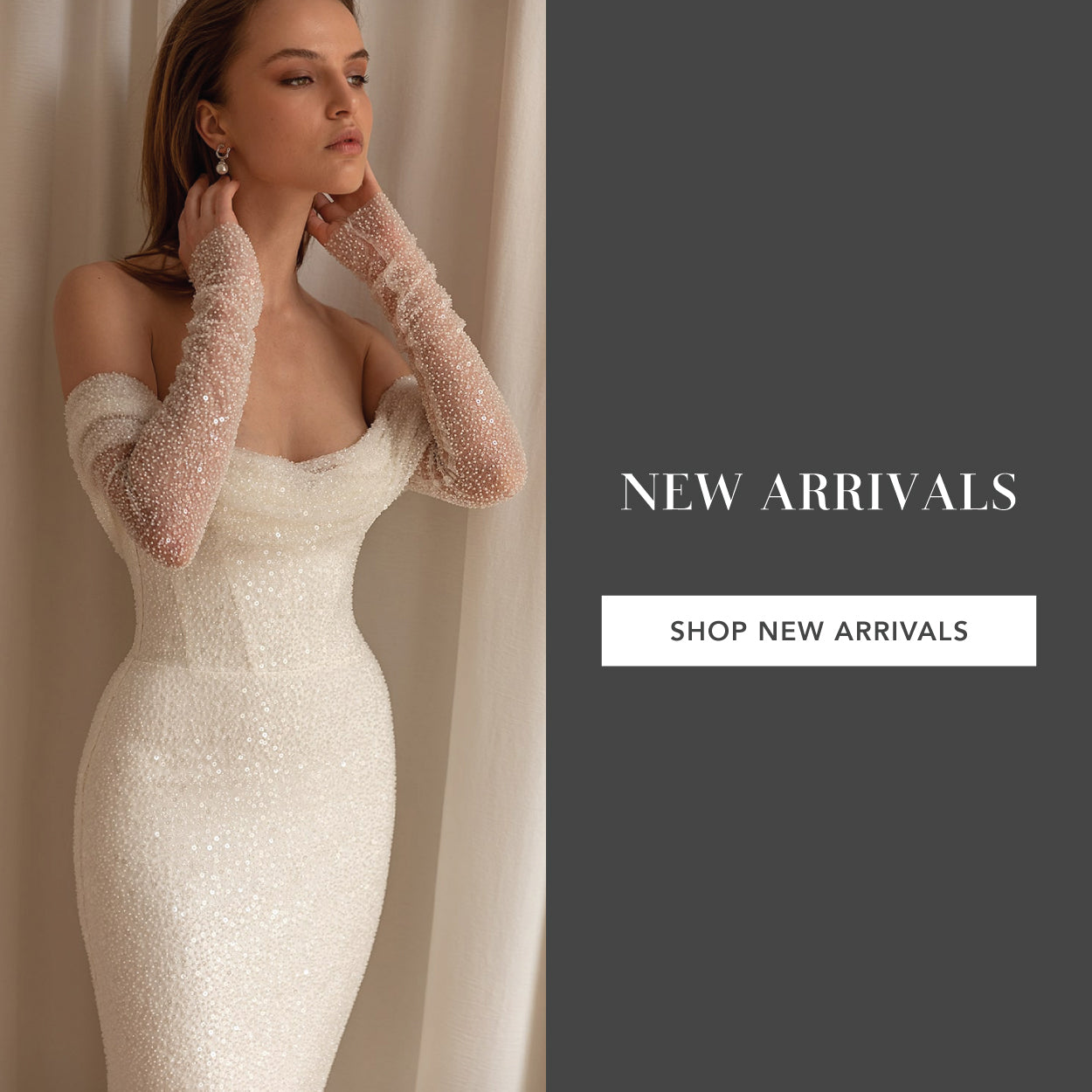 off the shoulder sparkly long sleeve wedding dress new arrival