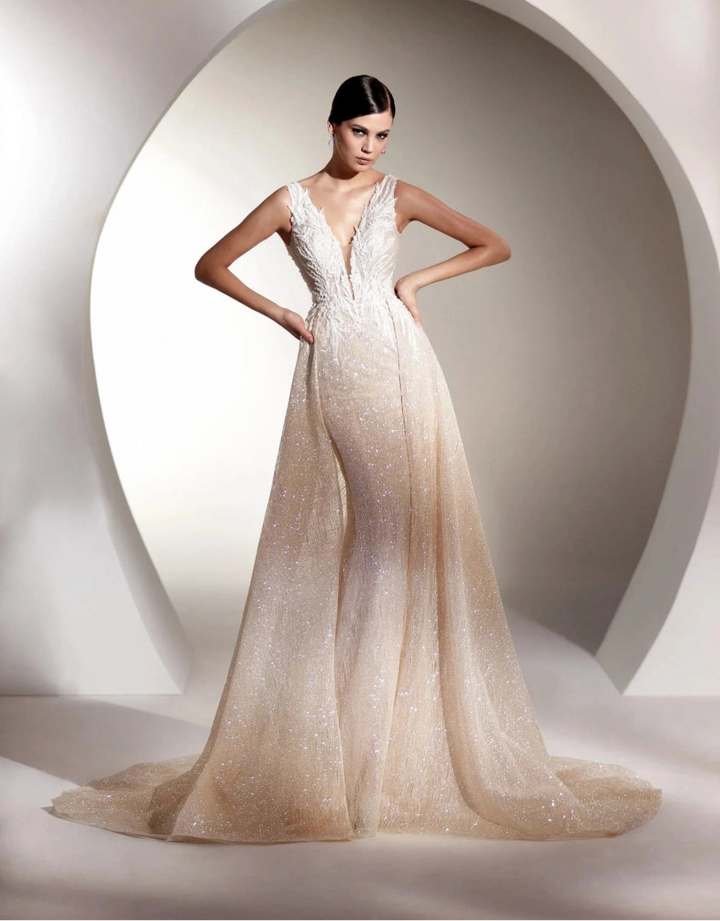 Nicole Milano Almas + Overskirt - Size 10